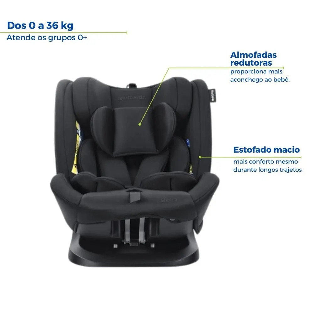 Cadeirinha Cadeira De Bebê 0 a 36Kg Reclinável Para Carro Infantil Auto - Multilaser - Imagem 3