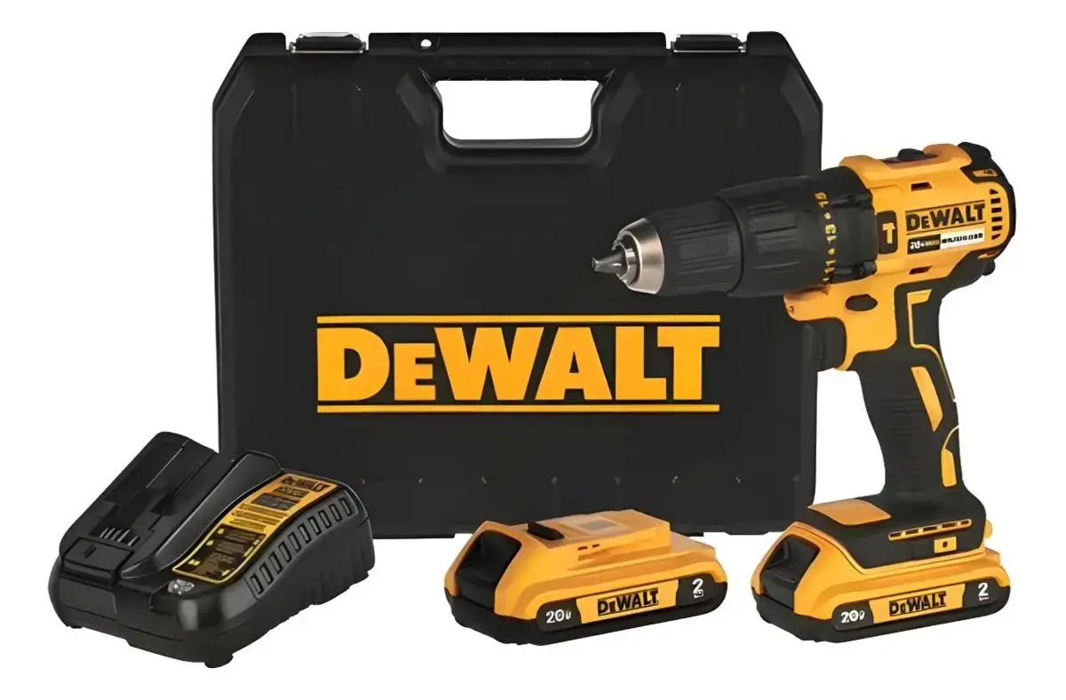 Parafusadeira e furadeira dewalt 1 2 brushless dcd7781d2 com 2 bateria 2ah e carregador 20v max