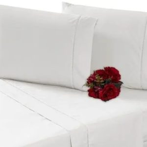Jogo De Lençol Casal Queen Size 4 Peças 100% Algodão 200 Fios - INGRID BORDADOS
