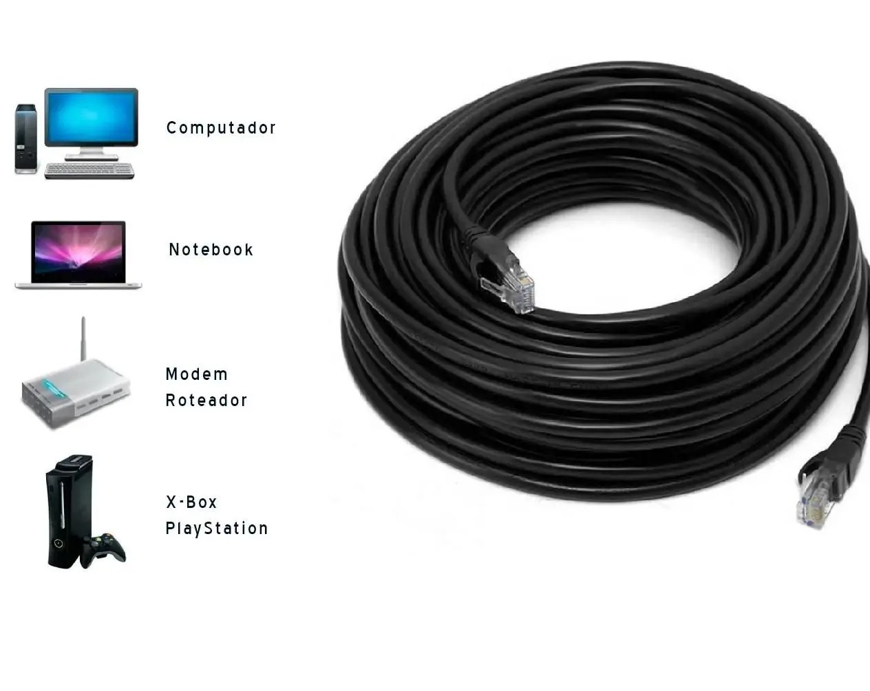 Cabo De Rede Pacht Cord 3m Ethernet Rj45 Cat6 Preto 3 Mt - Deko - Imagem 2