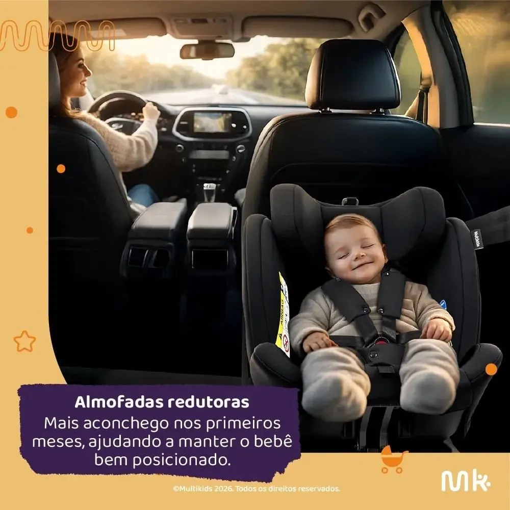 Cadeirinha Cadeira De Bebê 0 a 36Kg Reclinável Para Carro Infantil Auto - Multilaser - Imagem 2