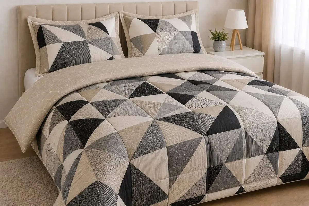 Edredom Casal 170 Fios Dupla Face Estampado Avulso Com Viés - essencia divina home