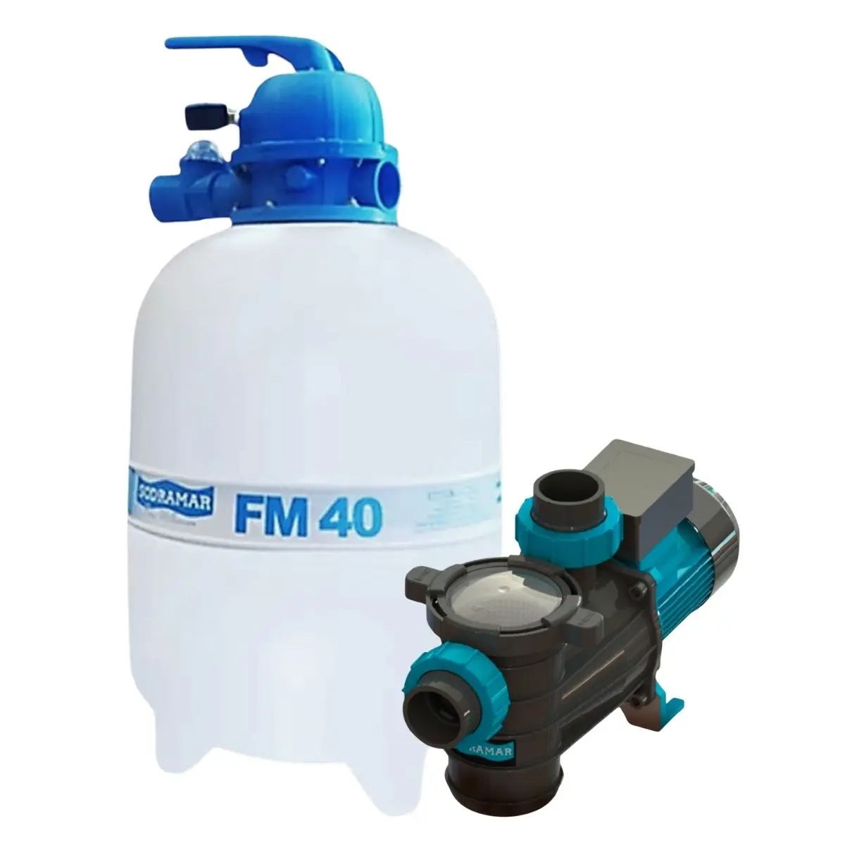 Kit Bomba BMCP-50 Filtro FM-40 Sodramar Piscinas Até 50.000L
