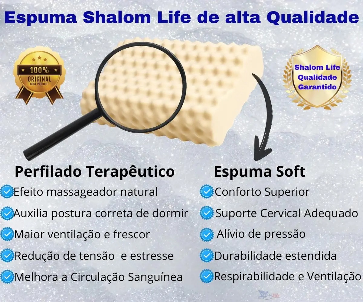 Travesseiro Casca de Ovo Perfilado Terapêutico com Infravermelho Longo Magnético-Shalom Life - Imagem 3