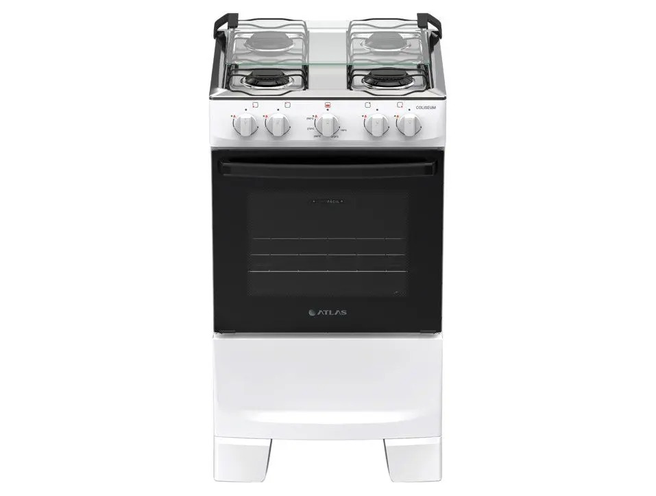 Fogão 4 Bocas Atlas Branco Coliseum Plus 110/220V - Imagem 5