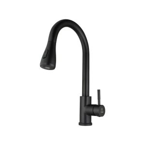 Torneira gourmet 194018 monocomanda extensível preta escovada domum