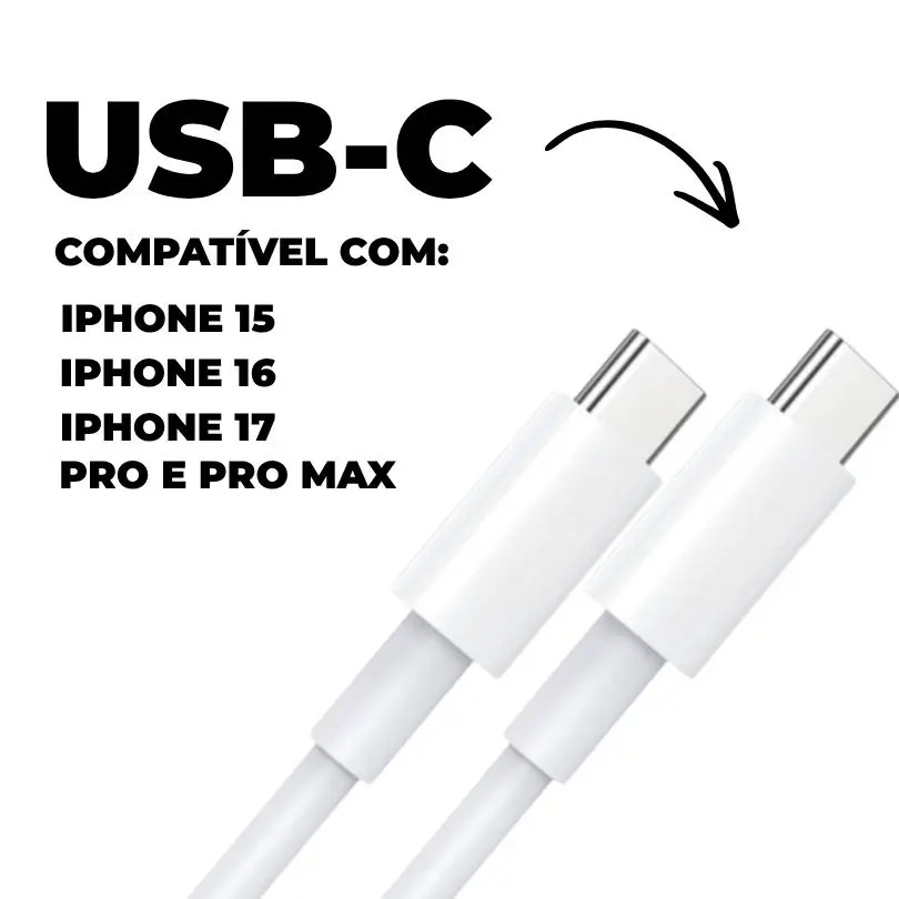 Carregador Turbo 30w Compatível com iPhone 15 15Pro 15ProMax 16 16Pro 16ProMax 17 17Pro 17ProMax USBC Bivolt Completo Cabo Fonte 30W Bivolt - AGold - Imagem 4