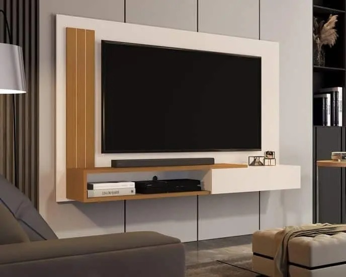Painel para TV Smart Até 50 P. Mounjar com porta Cores - Comprar Moveis em Casa - Comprar Móveis em Casa