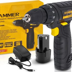 Furadeira Parafusadeira 12v Lítio Bivolt Pli-10 Hammer