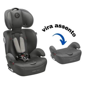 Cadeirinha Cadeira Assento 2 em 1 De Bebê Para Carro Infantil 9 a 36 Kg Isofix Cinza Litet - Litet