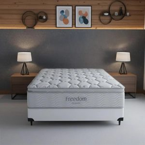 Cama Box e Colchão Freedom - Queen (158x198) - Ortobom