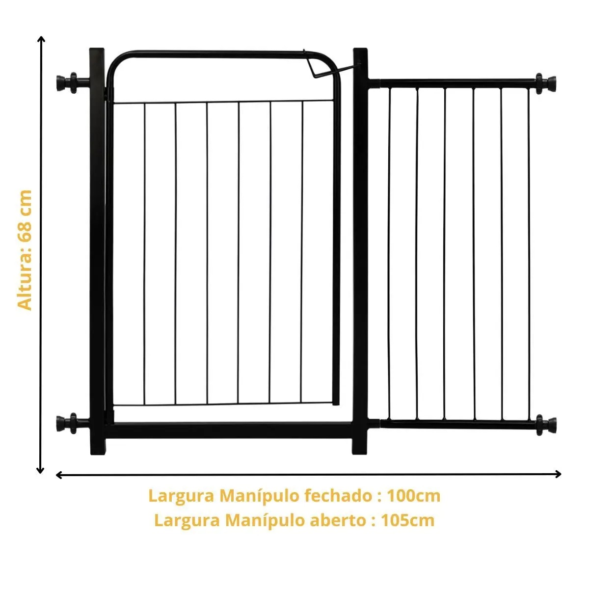 Grade De Proteção para Pet Cães Para Portas Portão Ext 30cm Preto - Itagold