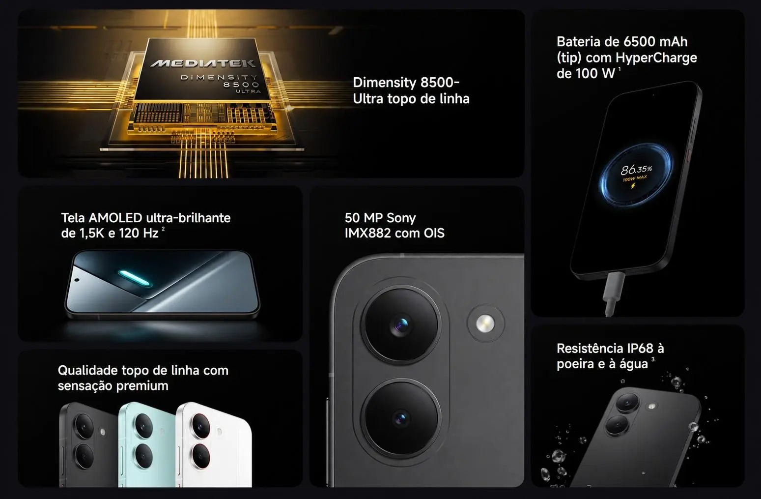 Celular Xiaomi Poco X8 Pro 512GB 12GB RAM 5G Versão Global Original Lançamento Câmera Incrível Com NFC Amoled Smartphone Premium - Imagem 2