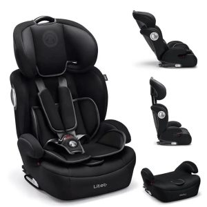 Cadeirinha Cadeira Assento 2 em 1 De Bebê Para Carro Infantil 9 a 36 Kg G1/G2/G3 Isofix Preta Litet