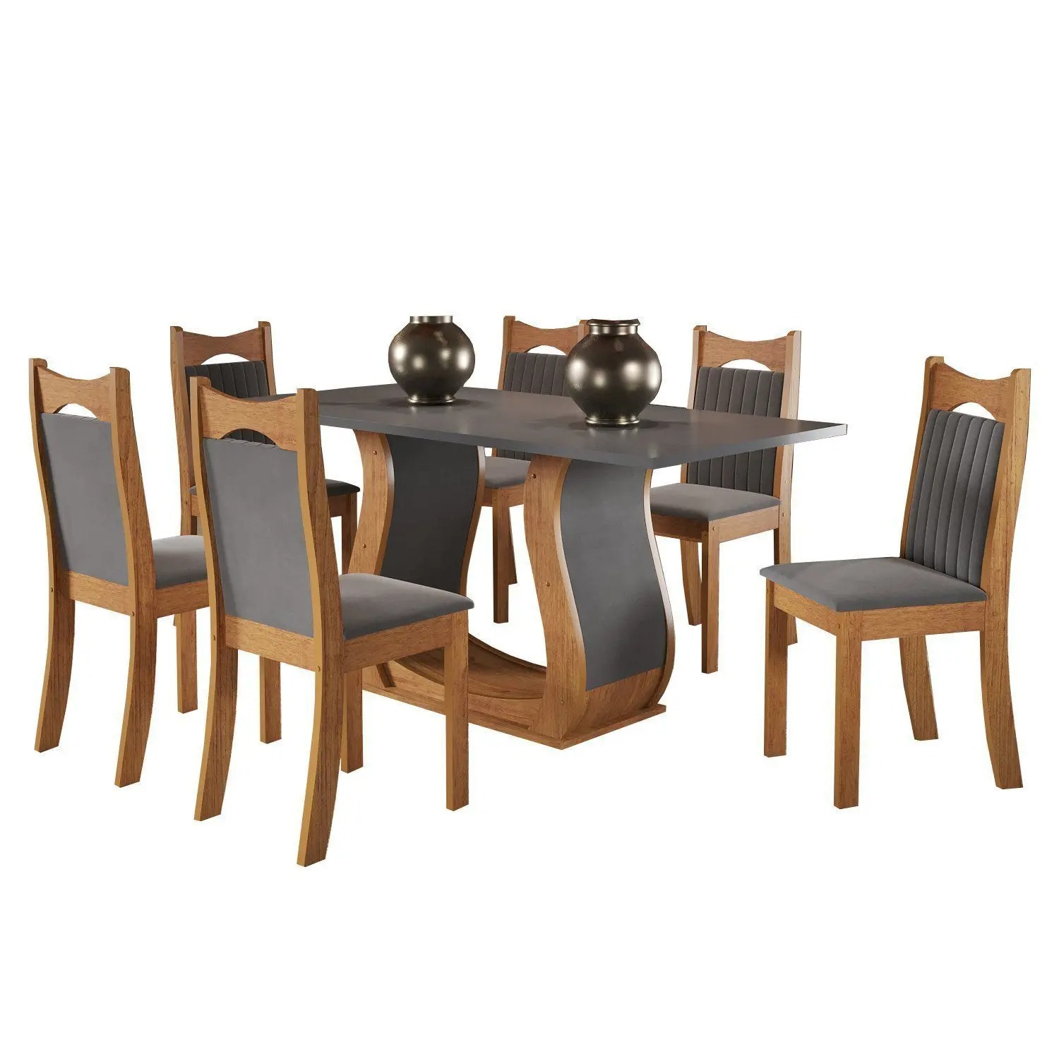 Mesa de Jantar Retangular Buenos Aires com 6 Cadeiras Dalas Yescasa - Imagem 2