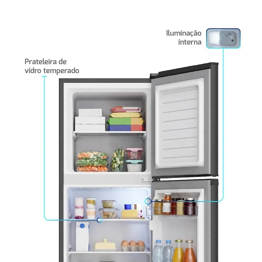 Geladeira Refrigerador Compacto HQ Defrost 140 Litros Preta HQ-140RDF 110/220V - Imagem 3