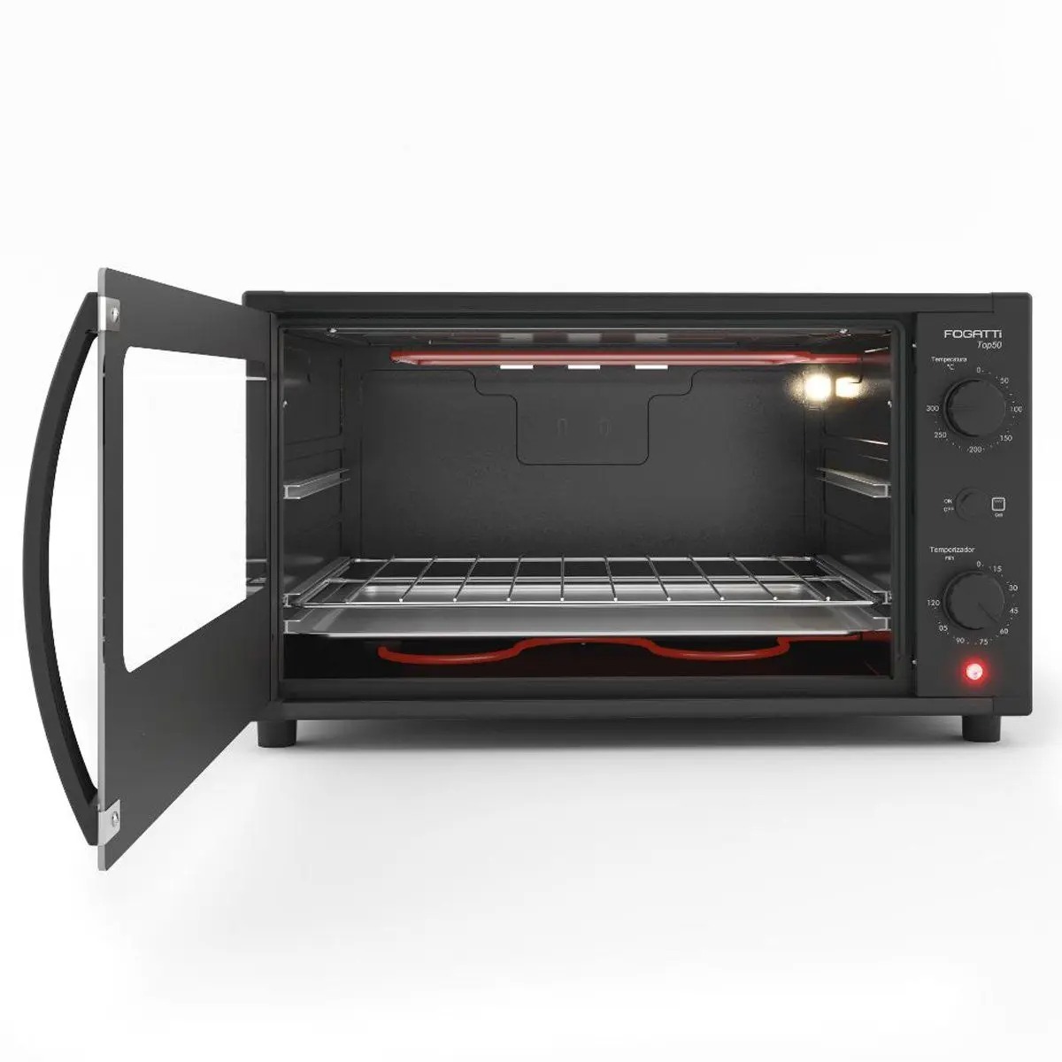 Forno Elétrico de Bancada 50 Litros Top50 Black com Grill e Luz Interna Fogatti 110/220V - Imagem 4