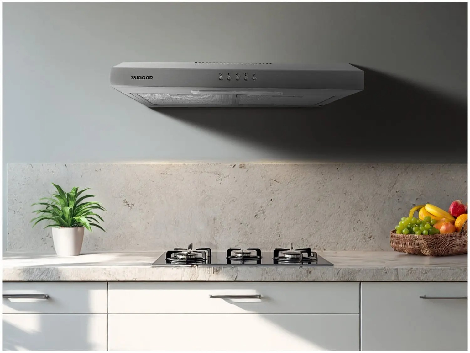 Depurador E Exaustor De Ar Suggar Slim 60cm 3 Velocidades Inox 110/220V - Imagem 2
