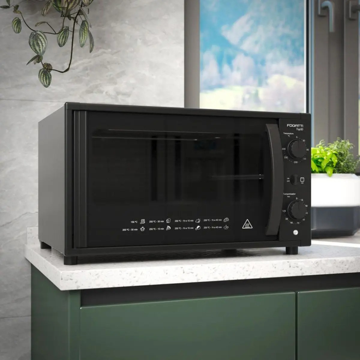 Forno Elétrico de Bancada 50 Litros Top50 Black com Grill e Luz Interna Fogatti 110/220V - Imagem 5