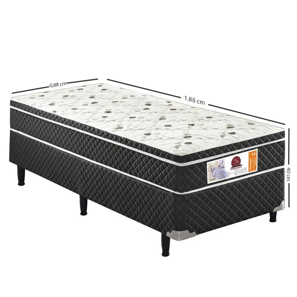Cama Box Solteiro Mola Bonnel Conjugado 50Cm 88x188x50 - Serra Negra - Imagem 2