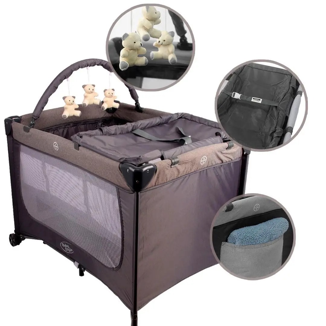 Berço Joly Trocador Desmontável Mobile Baby Style Multifuncional 3x1 Chiqueirinho Com Trocador - BabySyle