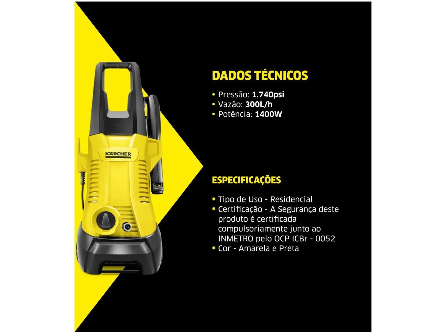 Lavadora de Alta Pressão Karcher 1740 Libras 1400W K2 Plus - Imagem 4