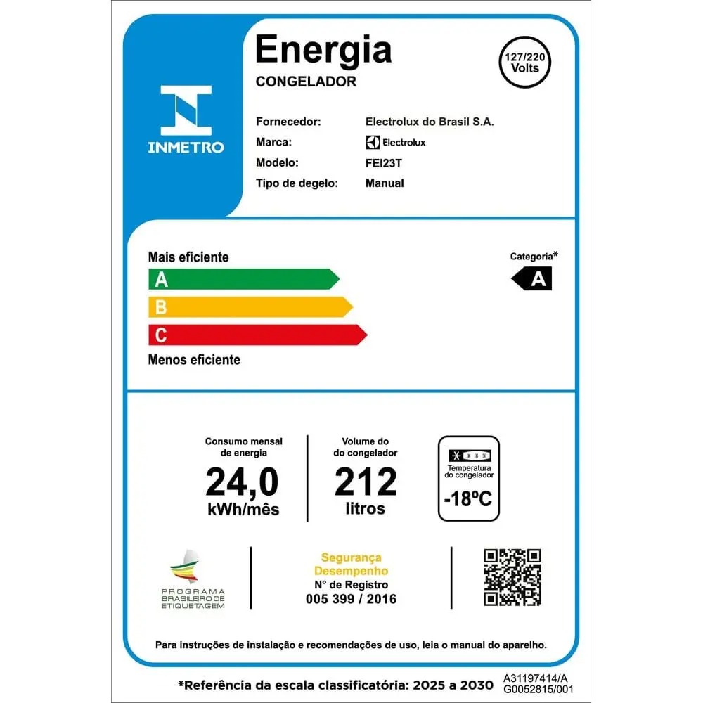 Freezer Vertical Electrolux Efficient 212L SmartBivolt Inverter (FEI23T) - Imagem 6