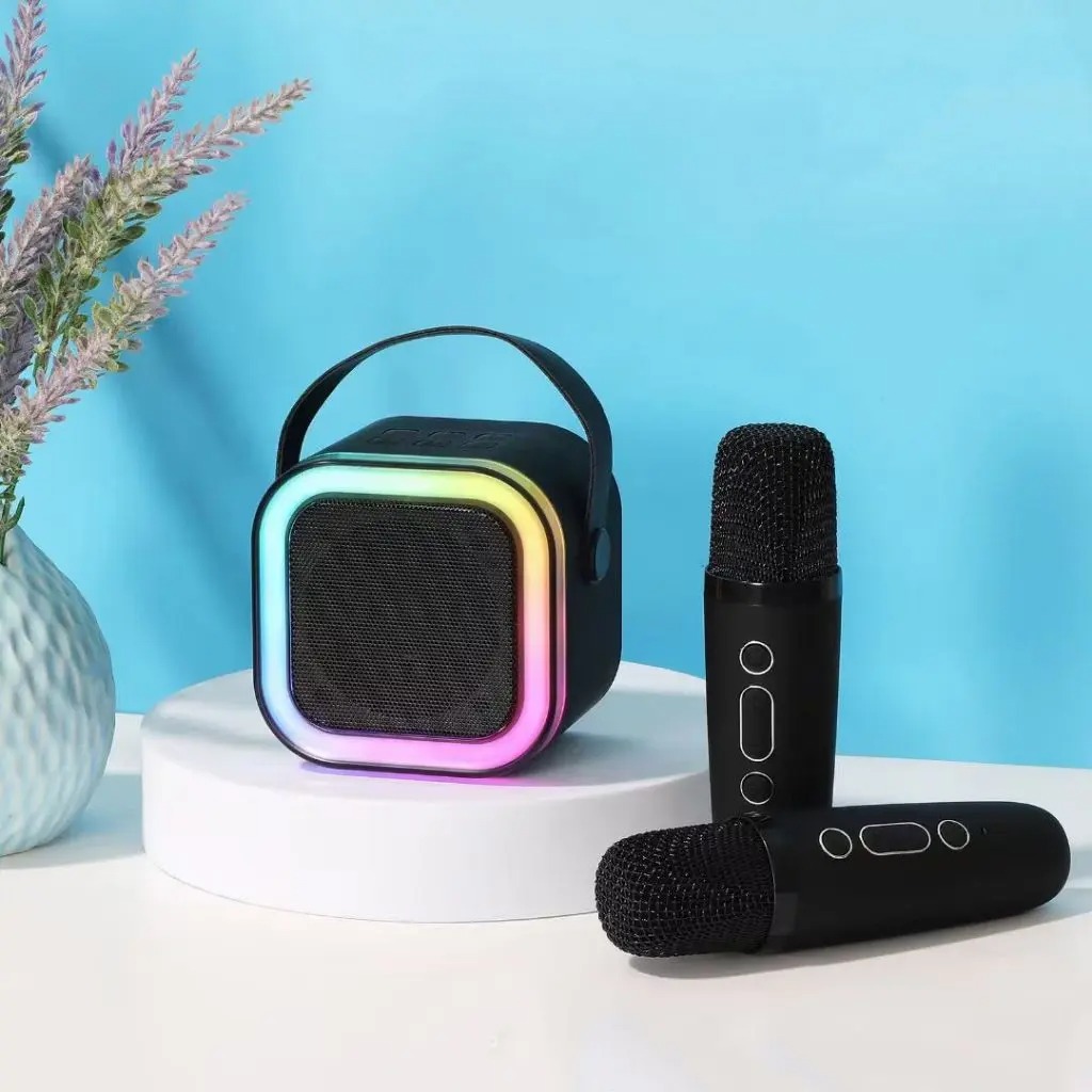 Caixa De Som Com Microfone Karaokê sem fio Bluetooth Brincadeira Família Criança - Imagem 4
