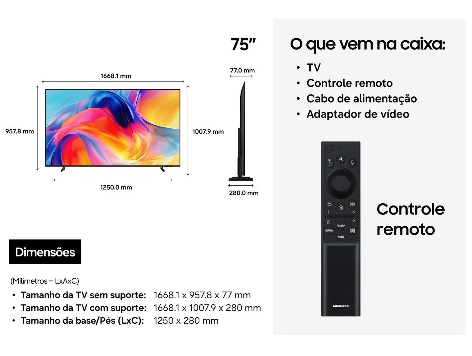 Smart TV 75" Samsung 4K UHD Mini LED M75H One UI Tizen UN75M75HAGXZD 2027 - Imagem 4