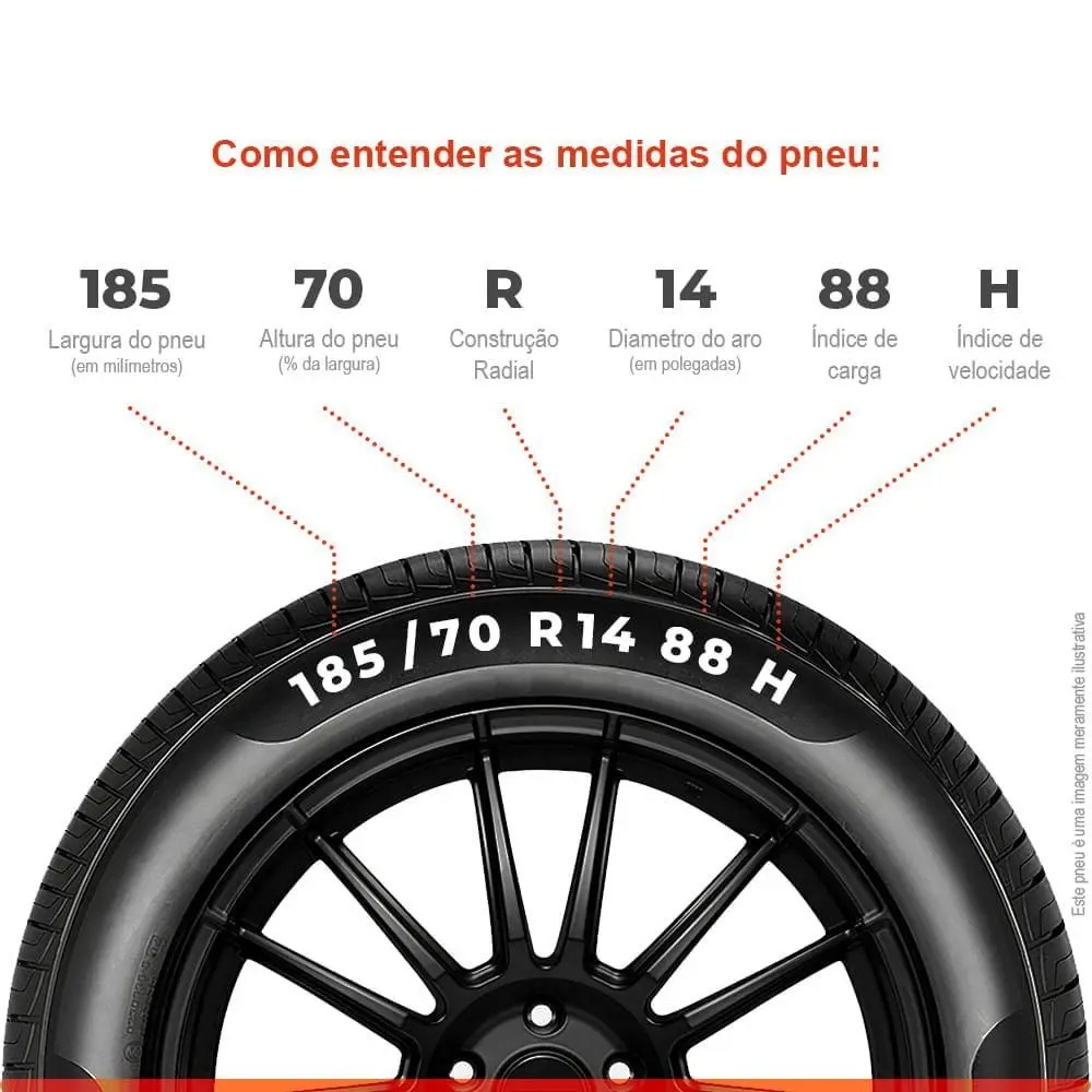 Kit 4 Pneu General by Continental Aro 14 185/70r14 88h Tl Al - Imagem 2