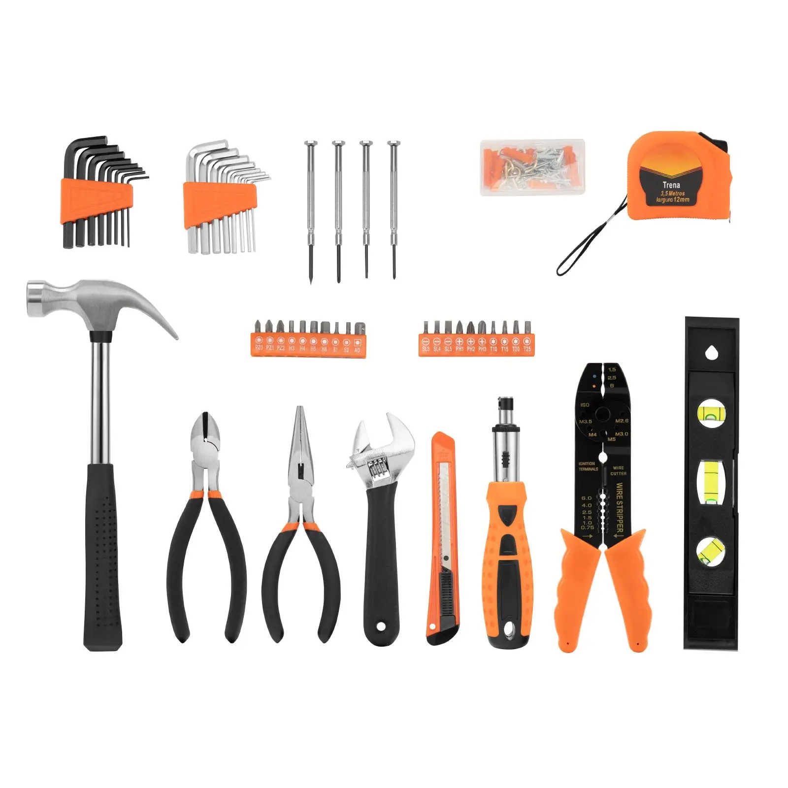 Kit De Ferramentas Domus Vita Com 129 Peças Completo Chrome Vanadium Martelo Alicates Trena e Muito Mais - Imagem 3