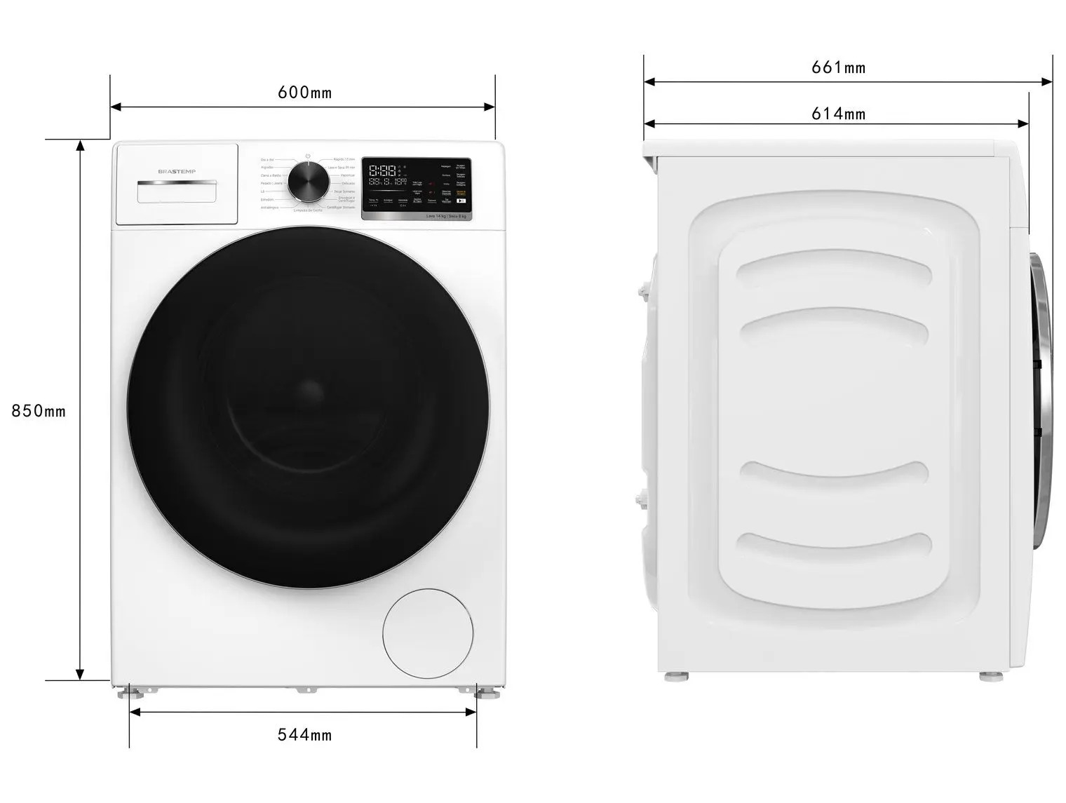 Lava e Seca Brastemp 14kg BNO14AB Água Quente e Fria Branca 110/220V - Imagem 2