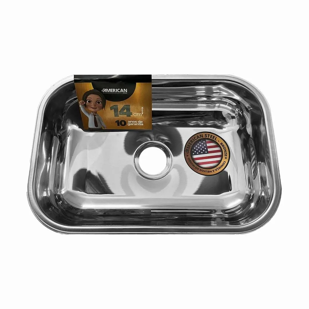 Cuba Pia Numero 1 Cozinha Inox AS 47x30x14 AS - Imagem 2
