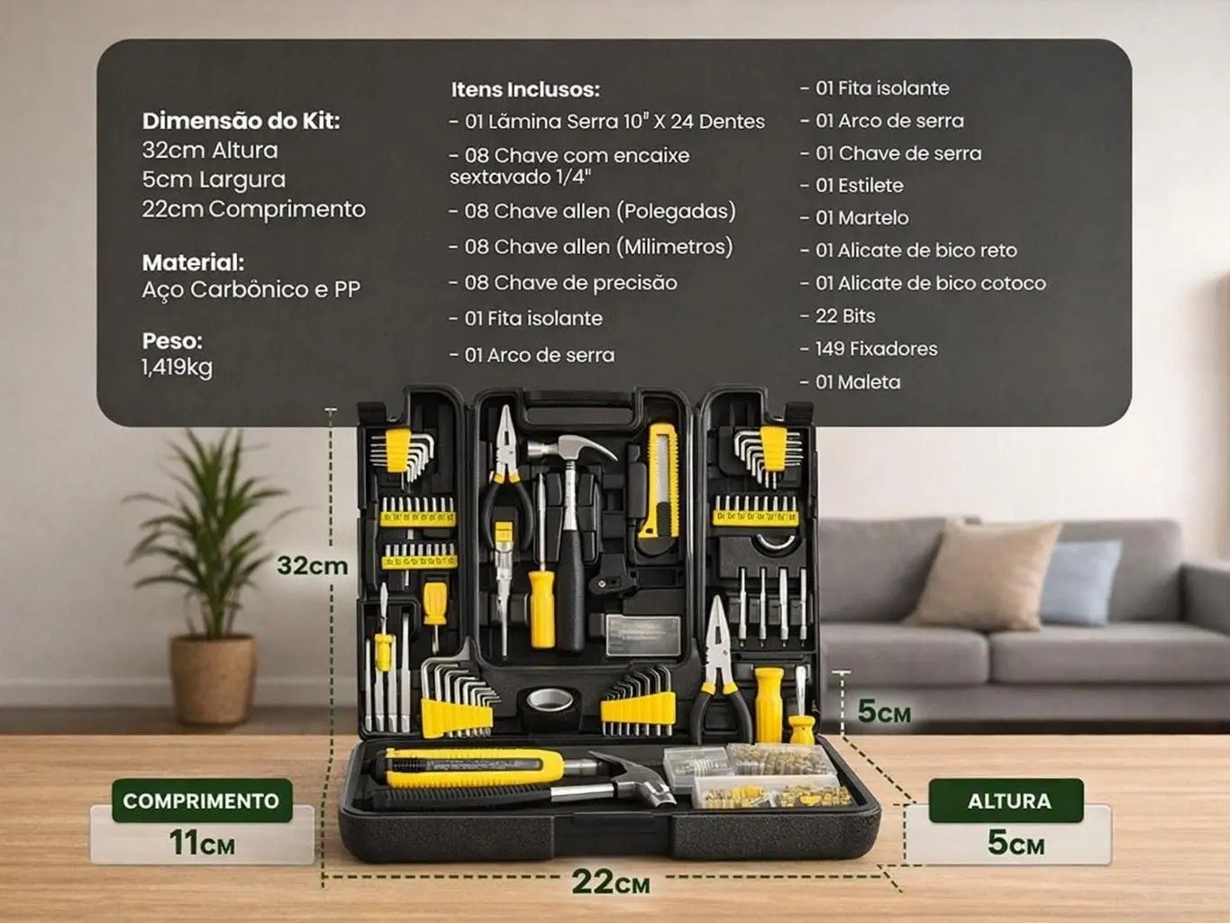 Jogo de Ferramentas 200 Peças Snel Ferramentas Kit Completo para Manutenção e Reparos - Imagem 3