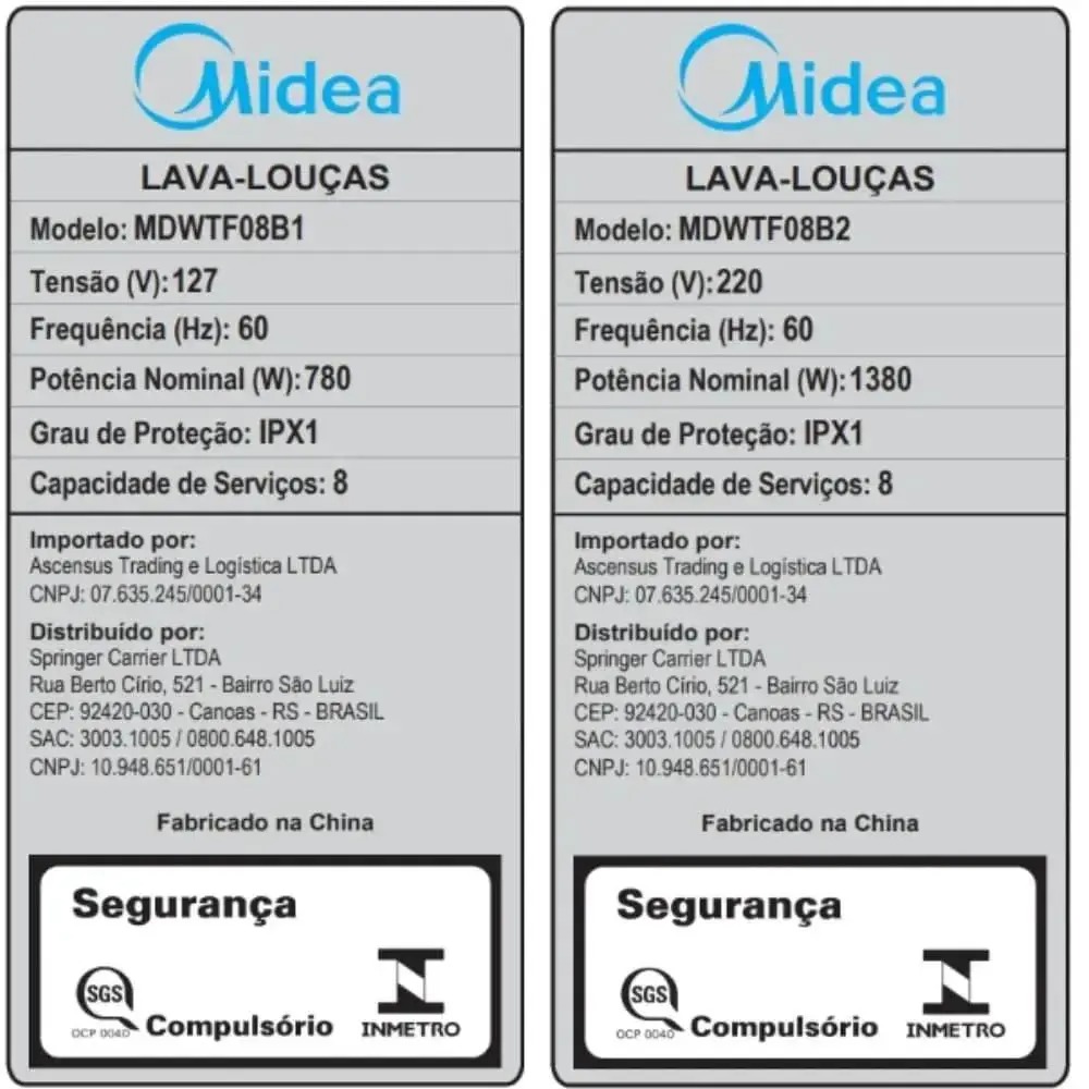 Lava Louças 8 Serviços Cinza Touch Plus Midea 110/220V - Imagem 5