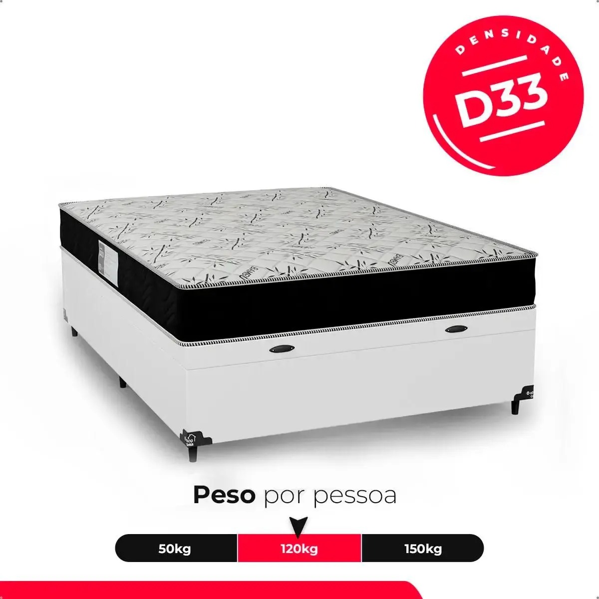 Cama Box Baú Viúva + Colchão D33 One Face - 61x128x188cm - Várias Cores - e-Shop Casa - Imagem 6