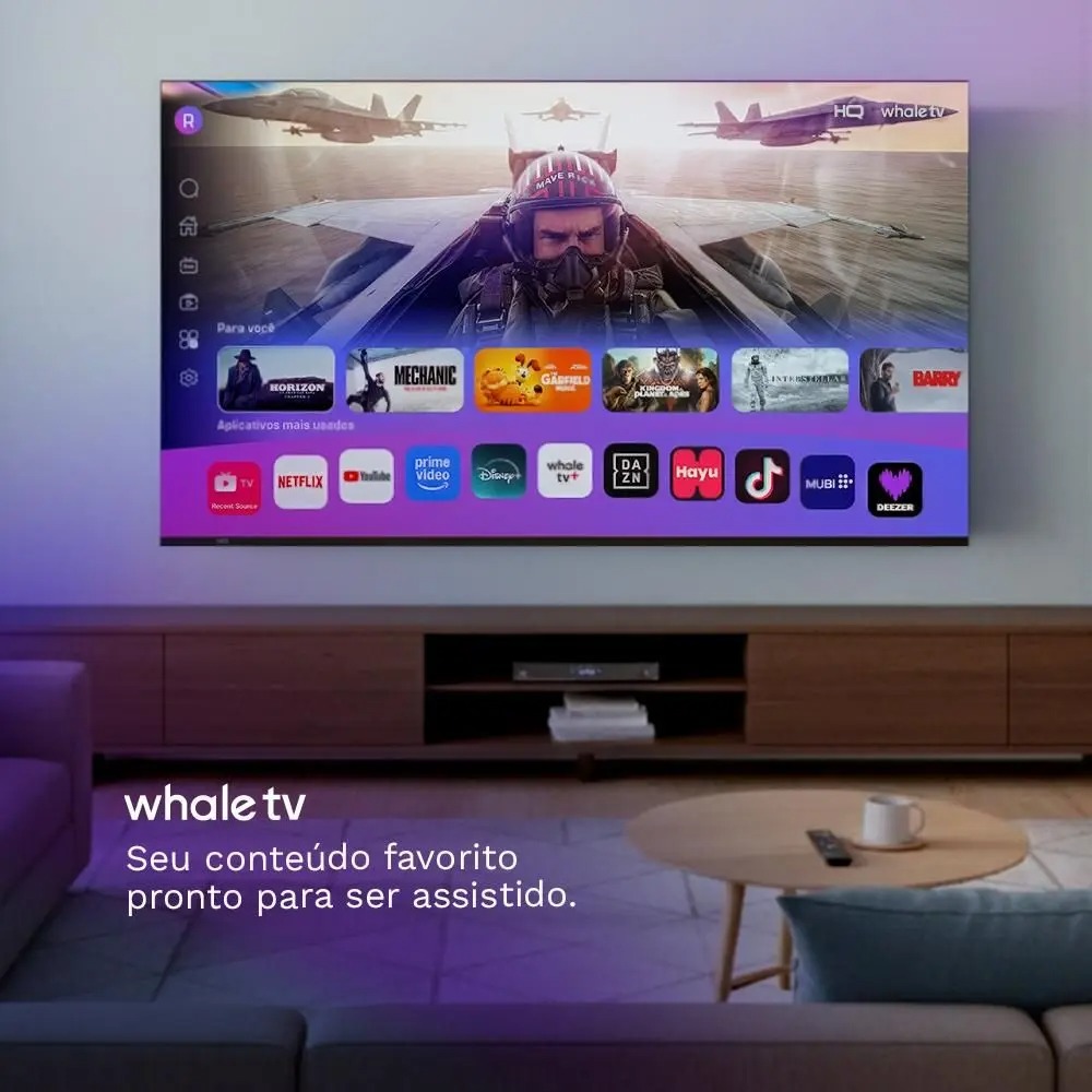 Smart TV HQ QLED 55 Polegadas HQ-QLED55SM 4K Wi-Fi Bluetooth, Apps, Netflix, YouTube e Prime Vídeo - Imagem 4