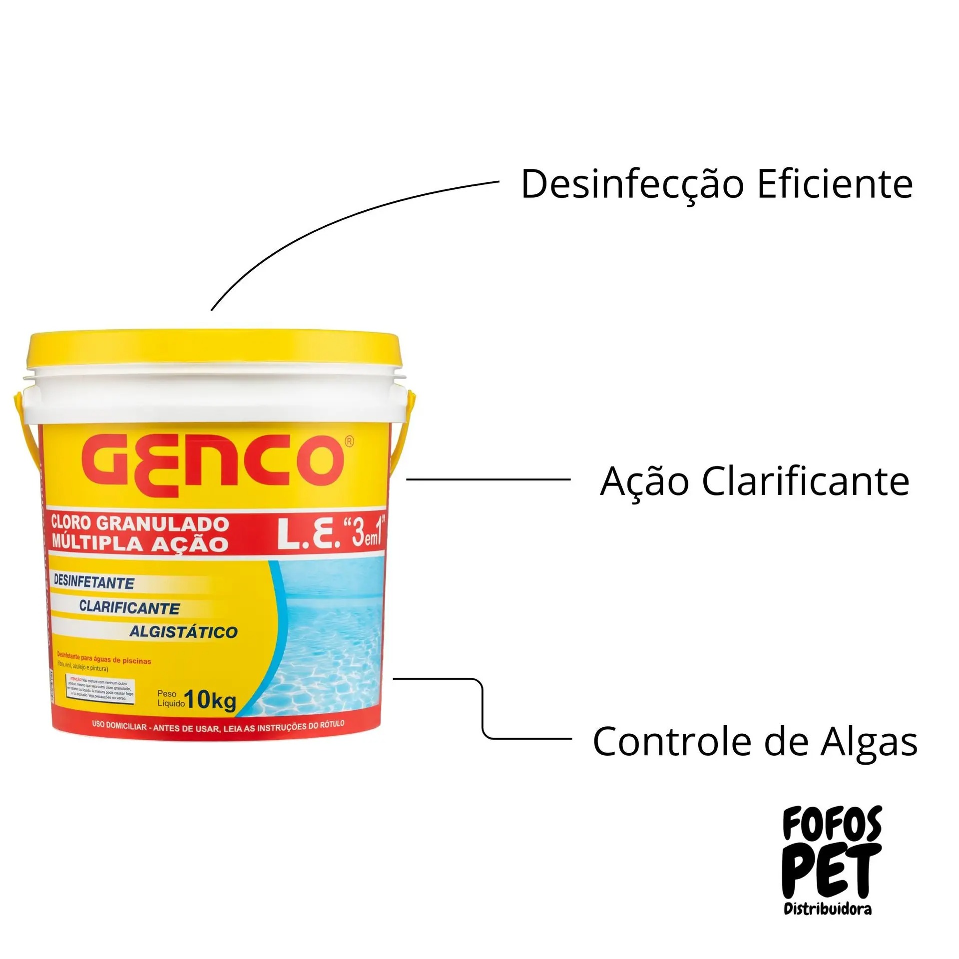 Cloro multipla acao 3em1 10kg - genco - Imagem 3