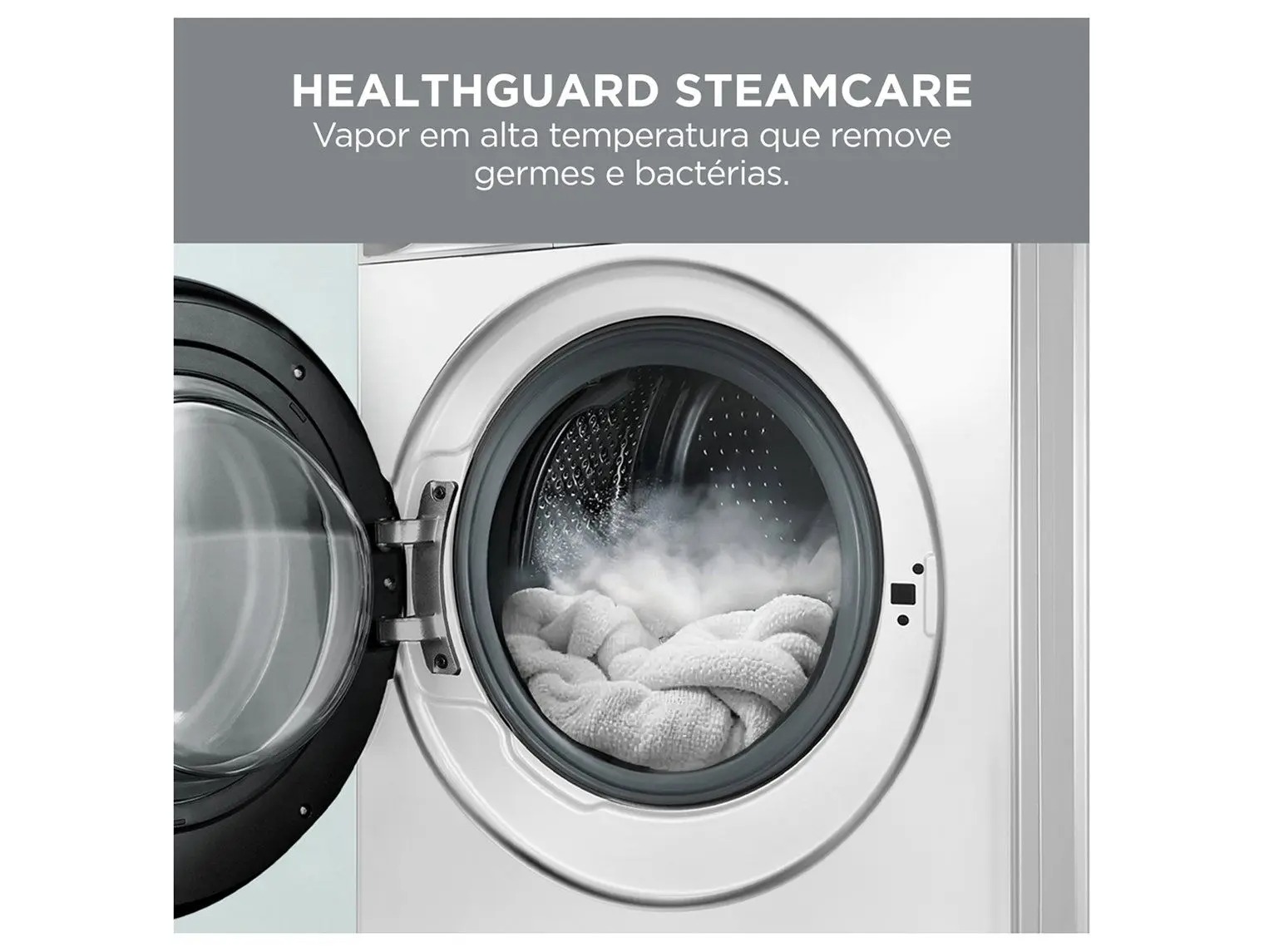Lavadora de Roupas Midea Slim 11kg HealthGuard Smart Inverter Água Fria e Quente Branco MF201W110WB/WK-01 110/220V - Imagem 5