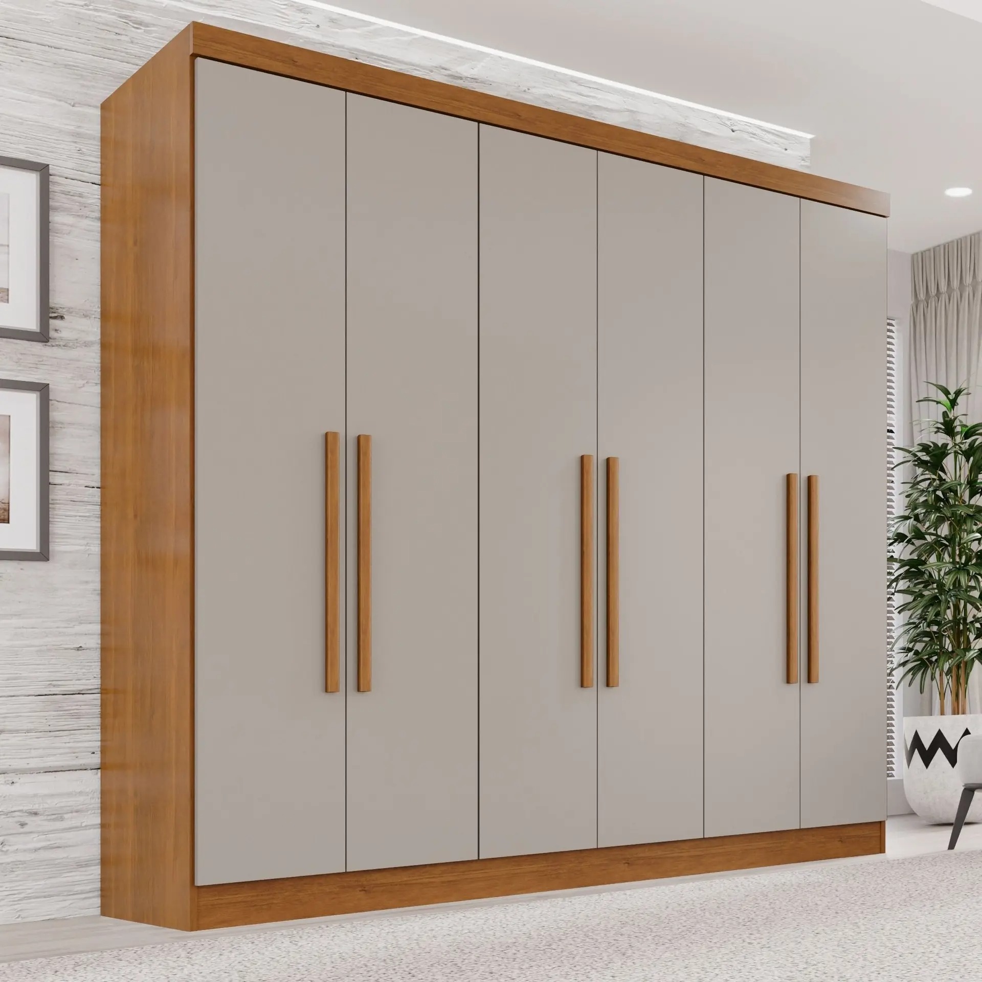 Guarda-Roupa Casal 6 Portas 2 Gavetas França Cinamomo - Espresso Móveis