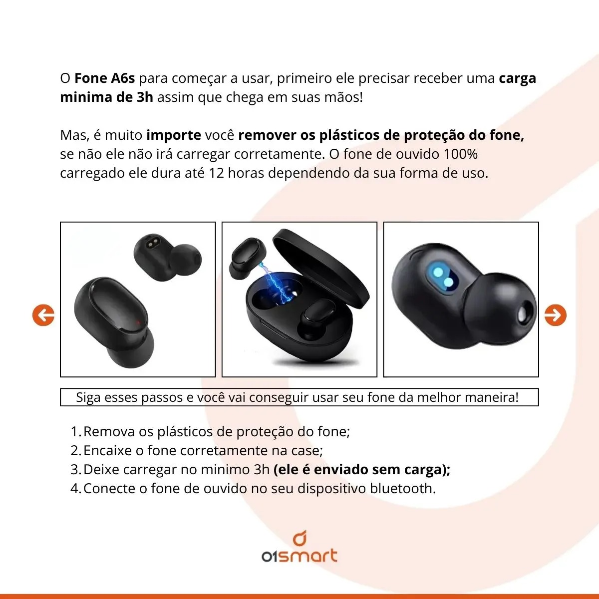 Fone De Ouvido S/fio Bluetooth Garantia Original Nota Fiscal - 01Smart - Imagem 2