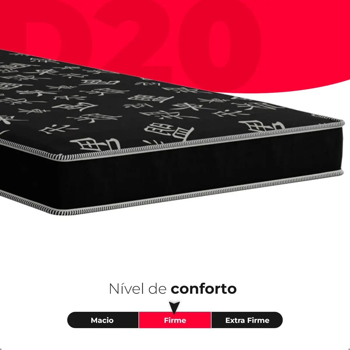 Cama Box Solteiro + Colchão Espuma D20 - 51x88x188cm - Suede Preto - e-Shop Casa - Imagem 7