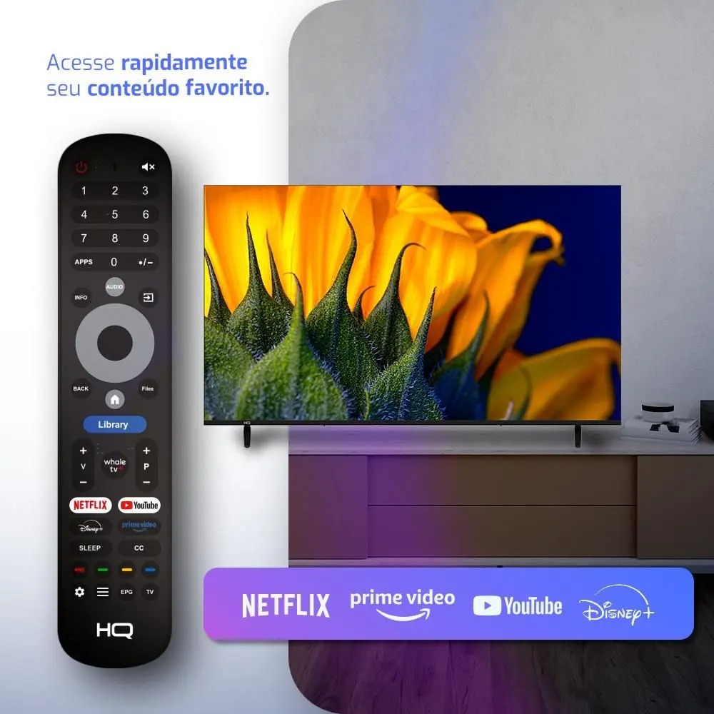 Smart TV HQ QLED 55 Polegadas HQ-QLED55SM 4K Wi-Fi Bluetooth, Apps, Netflix, YouTube e Prime Vídeo - Imagem 5