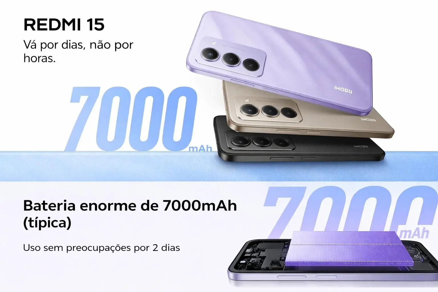 Xiaomi Redmi 15 256GB 8GB Tela 144Hz 50MP Câmera 50 Mp Bateria 7000mAh 33W Smartphone Top Celular Custo benefício - Imagem 4