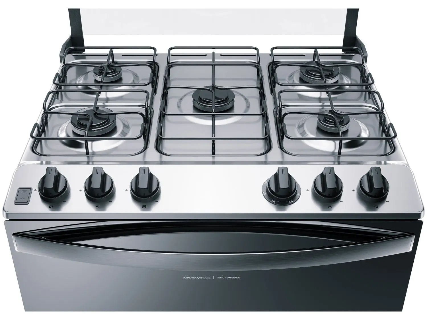 Fogão Brastemp 5 Bocas Cor Inox Com Botões Removíveis E Exclusivo Aro Protetor - BFS5NCR 110/220V - Imagem 3