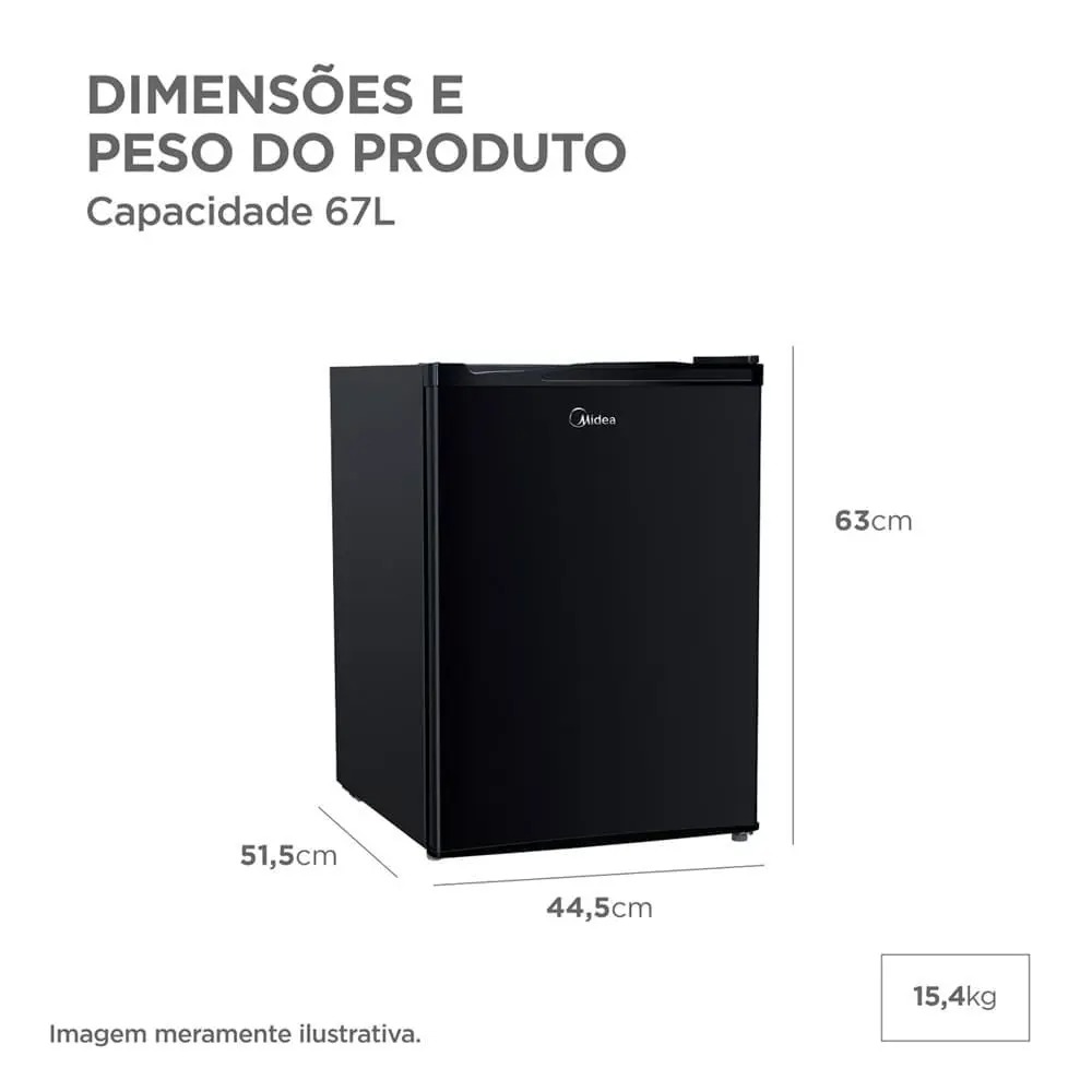 Frigobar Black Edition 67 Litros Inverter Bivolt Midea - Imagem 4