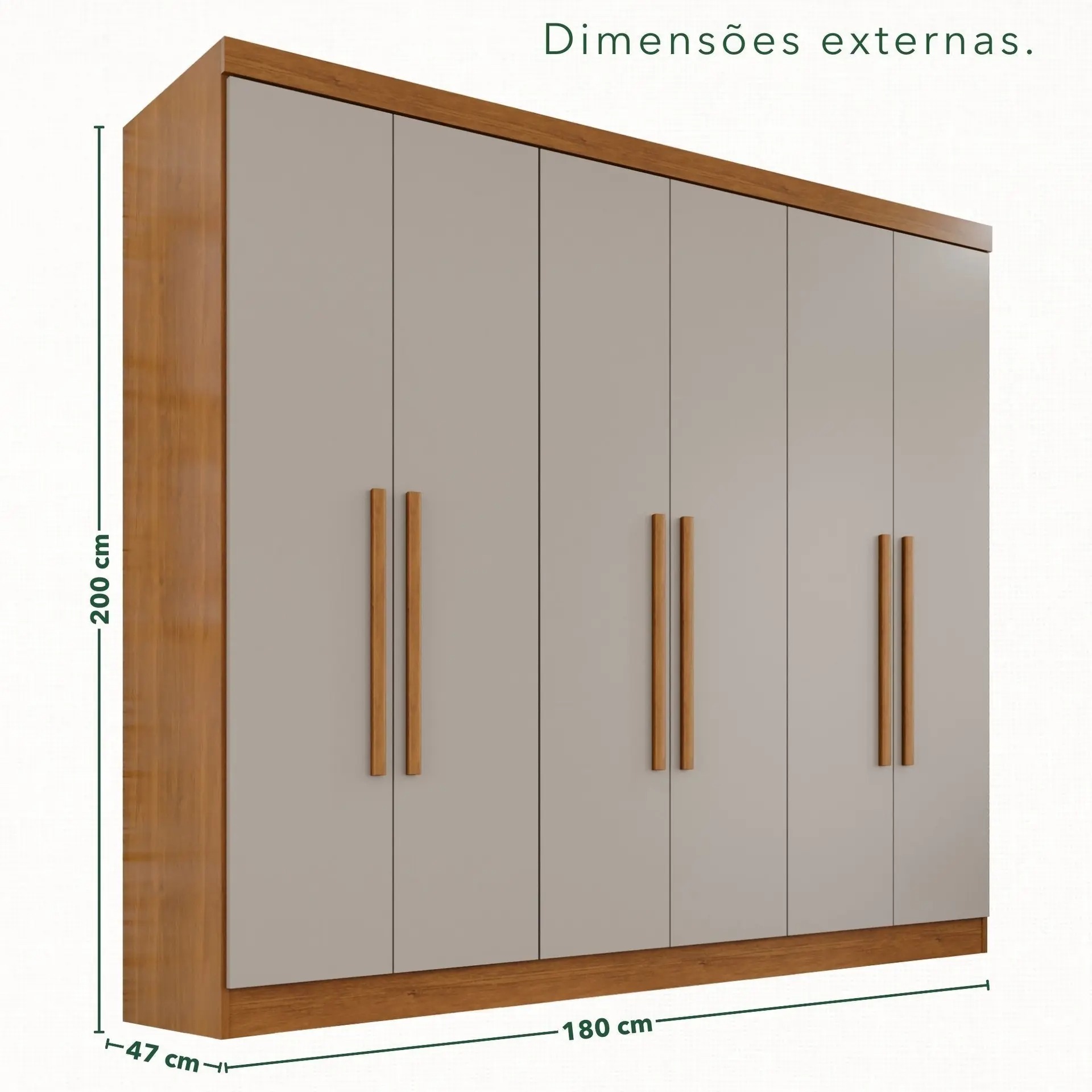 Guarda-Roupa Casal 6 Portas 2 Gavetas França Cinamomo - Espresso Móveis - Imagem 4