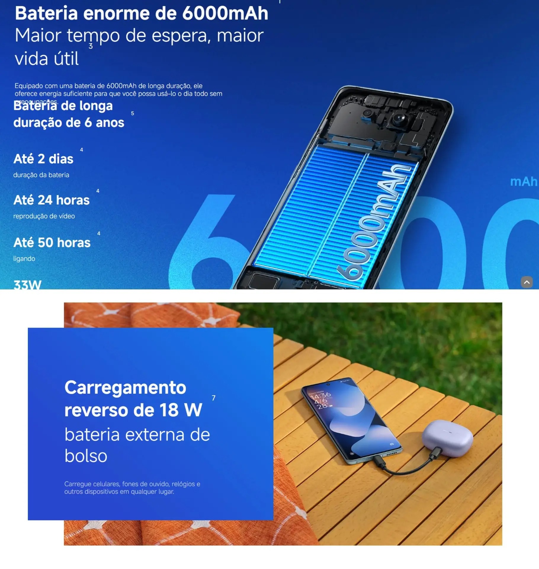 Smartphone Celular Xiaomi Redmi Note 15 256GB 8GB mais 8GB Lançamento 2026 Câmera 108MP 20MP AMOLED 120Hz FHD Plus Design Premium Água e Poeira - Imagem 5
