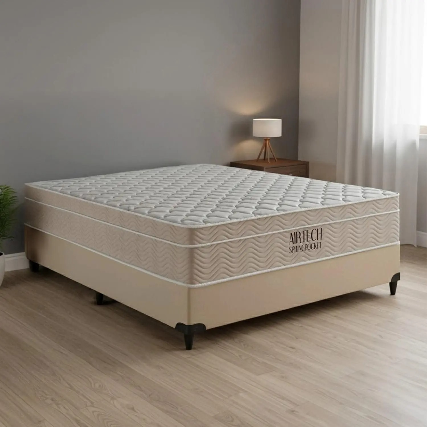 Cama box e Colchão Airtech Springpocket (138x188) - Ortobom - Imagem 2