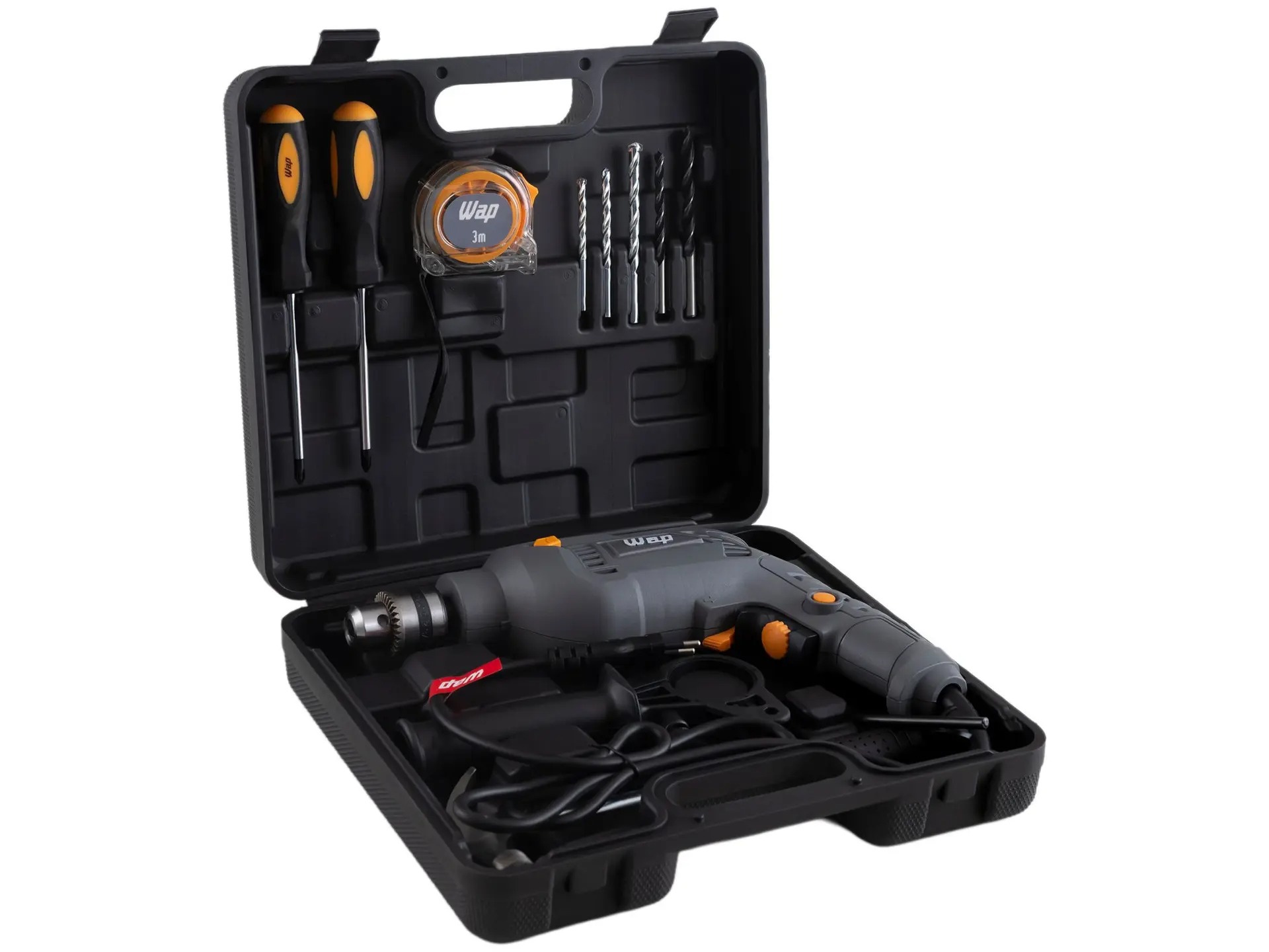 Furadeira e Parafusadeira de Impacto Wap 700W com Maleta 12 Peças WF 700K10 - Imagem 3